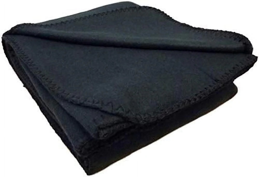 Single Solid Color 60° L x 50° W Fleece Throw Blanket for Fall, Winter, Spring, Summer, Men, Women, Children & Pets in Black