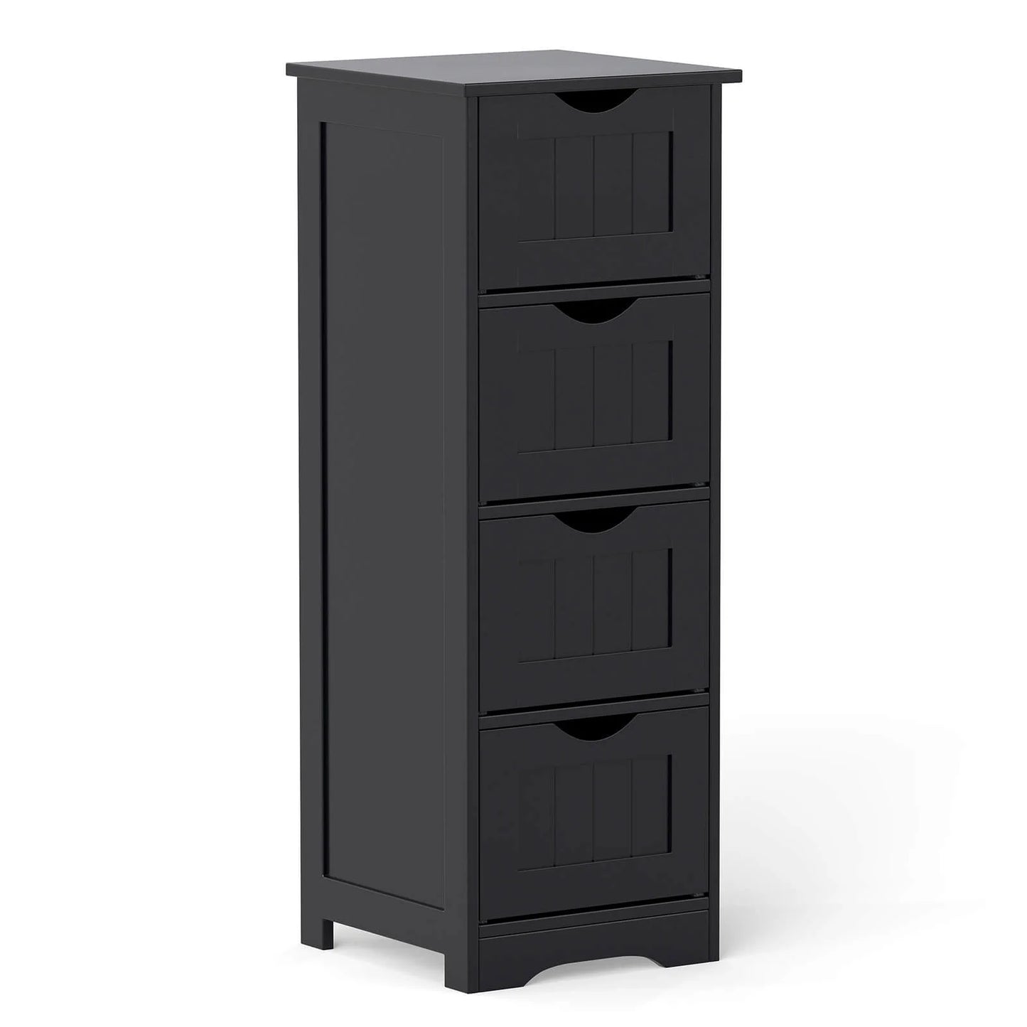 Costway 32.5'' Bathroom Floor Cabinet with Anti-tipping Device Freestanding Towel Cabinet Black