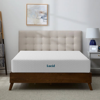Lucid Refresh 10" Dual-Layered Gel Memory Foam Mattress, Firm, Queen