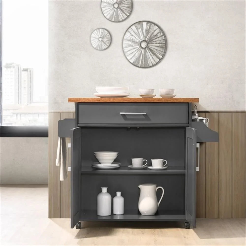 Modern Indoor Furniture Kitchen Island with Spice Rack plus Towel Holder