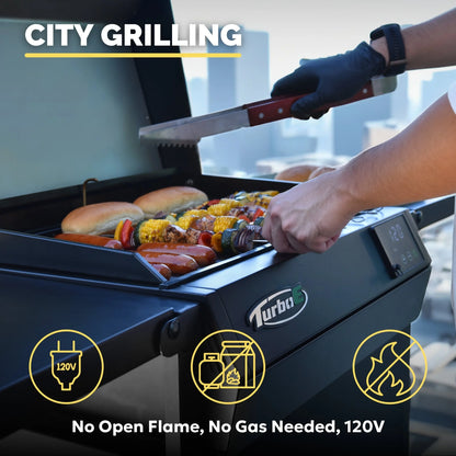 Turbo E Sport Outdoor Electric Grill, 1700W Infrared, 24", with Probe, 120V