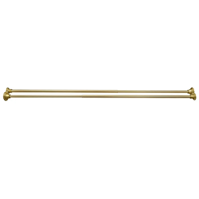 Utopia Alley Adjustable 72-In Double Shower Curtain Tension Rods - Rust-Proof Aluminum with Rubber End Cap, Easy Installation - Extendable, No Drilling, With Shower Liner and Hooks, Gold
