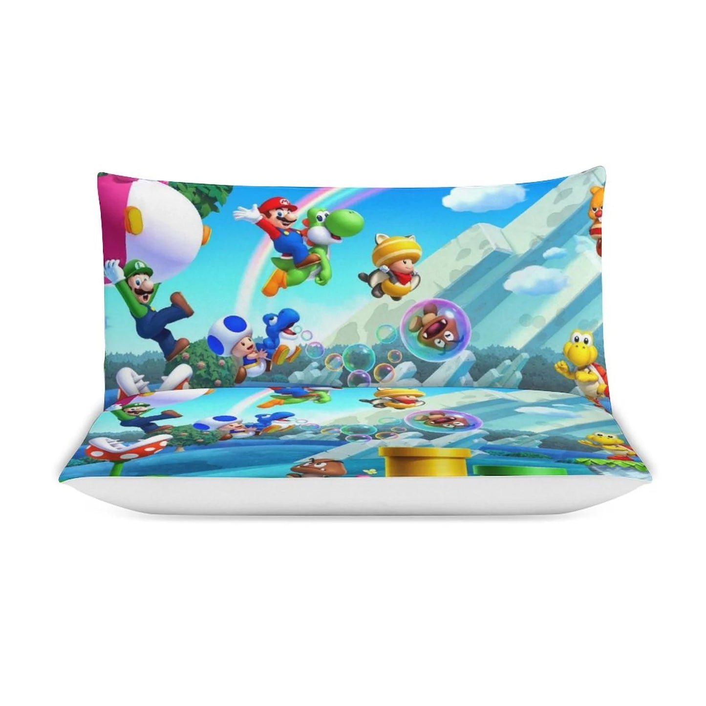 Luigi Super Mario 3 Piece Bedding Sets Decor Comforter Sets With One Duvet Cover Two Pillow Shams