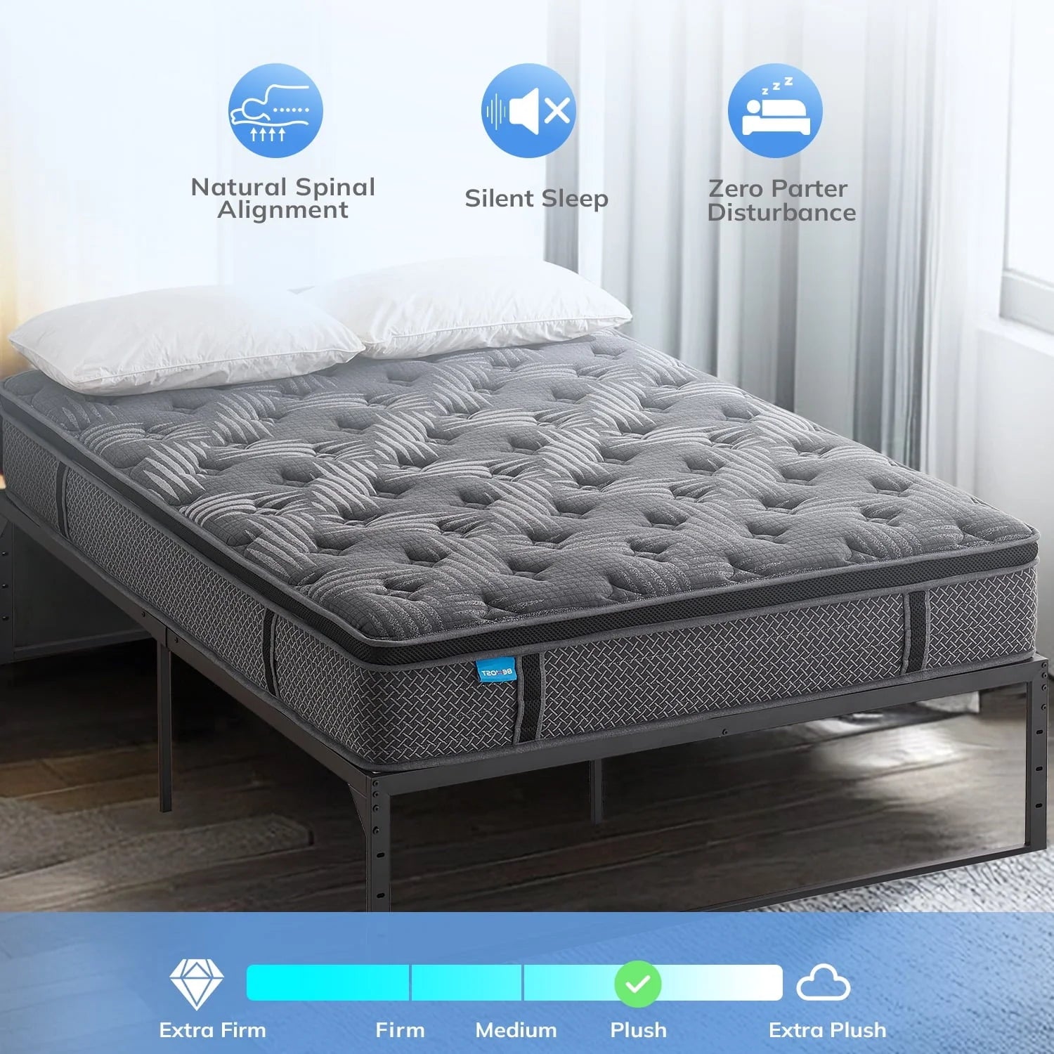 Behost 10" Queen Mattress,CertiPUR-US Certified Memory Foam Pocket Spring Mattress, Queen Mattress in a Box