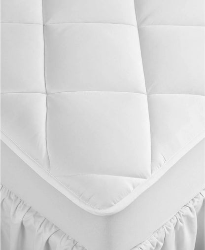 hotel collection 500 thread count cotton down alternative queen extra deep mattress pad white