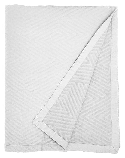 Matelass Blanket Coverlet, Queen, Grid/White