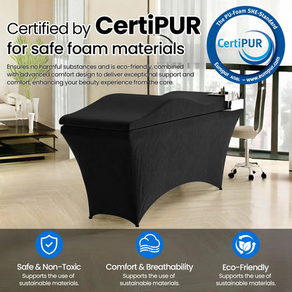 Lash Bed Foam Topper, Massage Table Memory Foam Topper, Ergonomic Curved Mattress Topper Lash Bed Cushion for Beauty Salon (71 Inches X 23.6 Inches(180cm X 60cm))