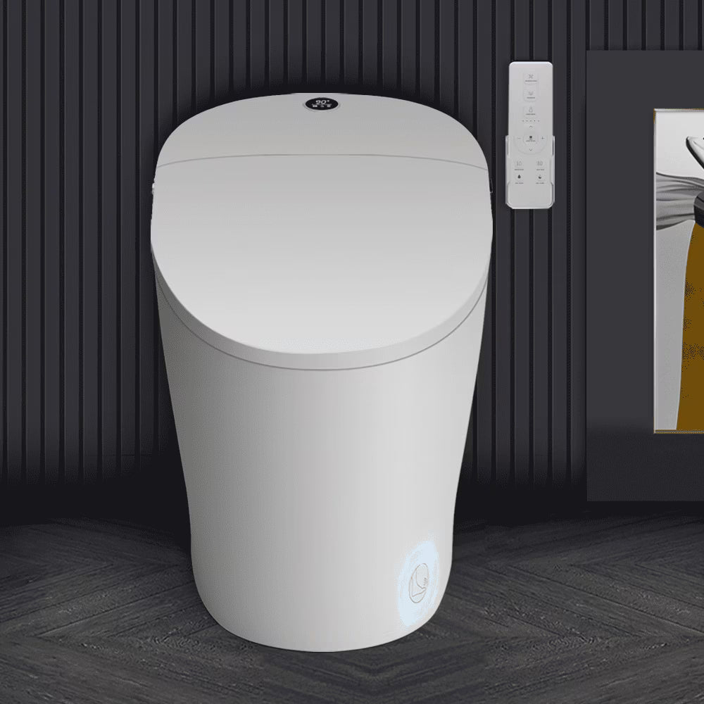 EPLO Smart Toilet Built-in Bidet Seats, 1 Piece Dual-Flush Elongated Toilet with Foot sensor Flush