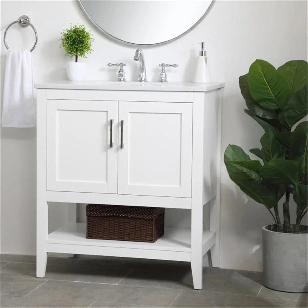 30 inch Single Bathroom Vanity in White