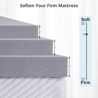 MAYEERTY 2 Inch King Mattress Topper - Gel Memory Foam, Cooling Double Bed Topper for Soft Sleep, Pressure Relief, CertiPUR-US
