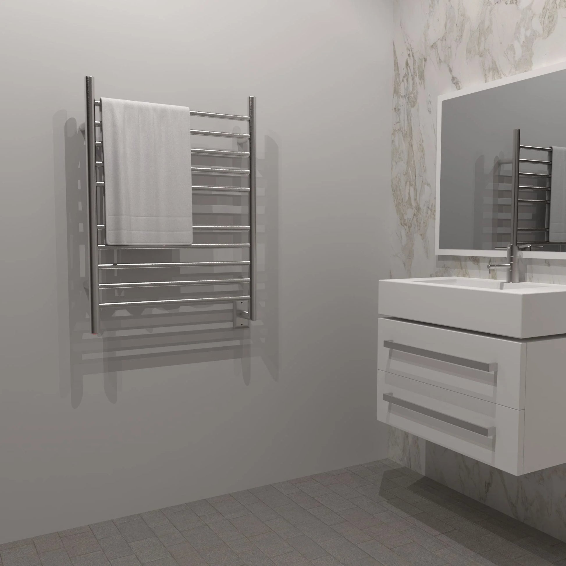 Amba Products 33.5" Gold Hardwired Straight 10 Polished Bar Towel Warmer