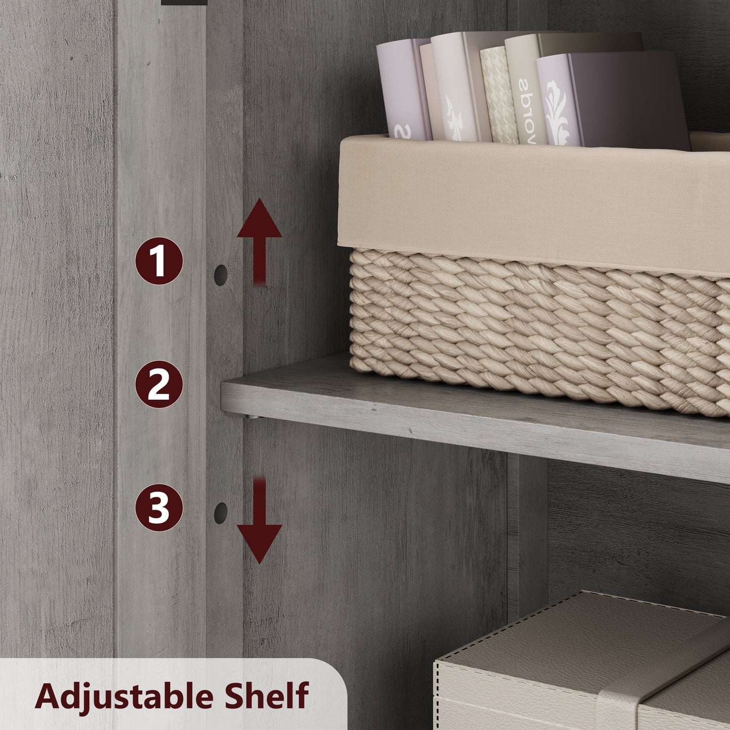 Kitchen Pantry Storage Cabinet with Doors and Shelves, 50.4" Freestanding Pantry Cabinets, Wooden Cupboard, Large Floor Cabinet for Bathroom, Kitchen, Dining Room, Living Room, Rustic Brown