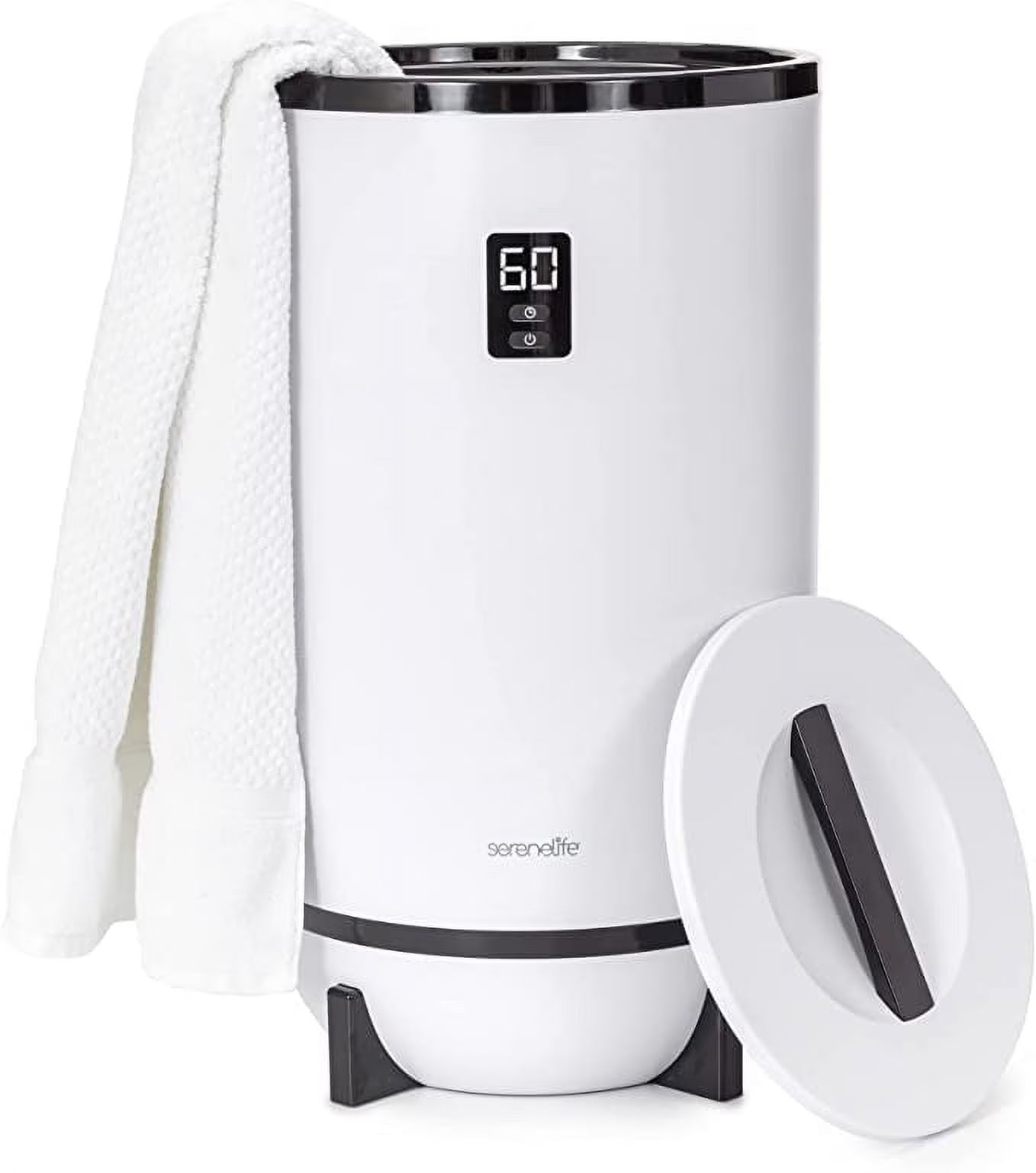 Single Touch Towel & Blanket Warmer with Fragrant Disc Holder and LED Ring (Gray)