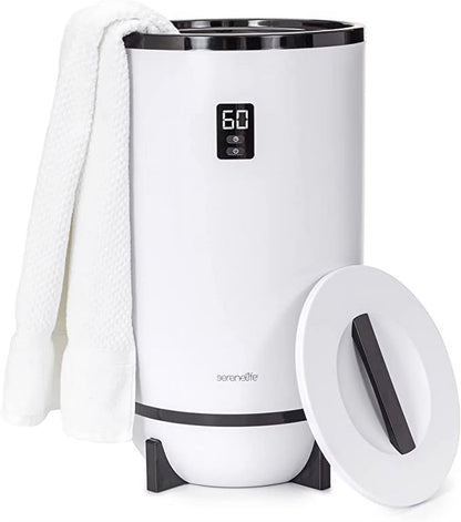 Single Touch Towel & Blanket Warmer with Fragrant Disc Holder and LED Ring (Gray)