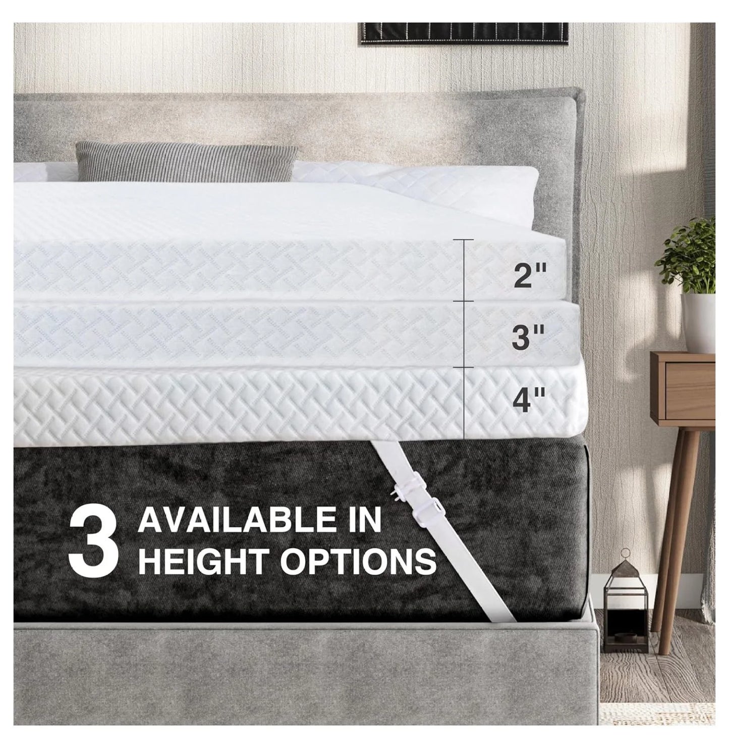 4 Inch Gel Memory Foam Mattress Topper Full - Cooling Topper with Removable Cover - Certified, Pressure Relief, 54x75x4 - Mattress Enhancer