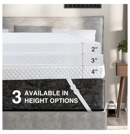 4 Inch Gel Memory Foam Mattress Topper Full - Cooling Topper with Removable Cover - Certified, Pressure Relief, 54x75x4 - Mattress Enhancer