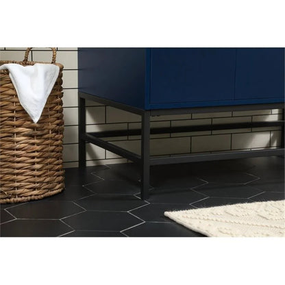 Elegant Decor Eugene 36" Aluminum MDF Single Bathroom Vanity in Blue