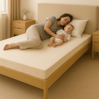 OrganicTextiles 3" Organic Latex Mattress Topper, Heather Grey Cover, No Zipper (Twin, Soft)