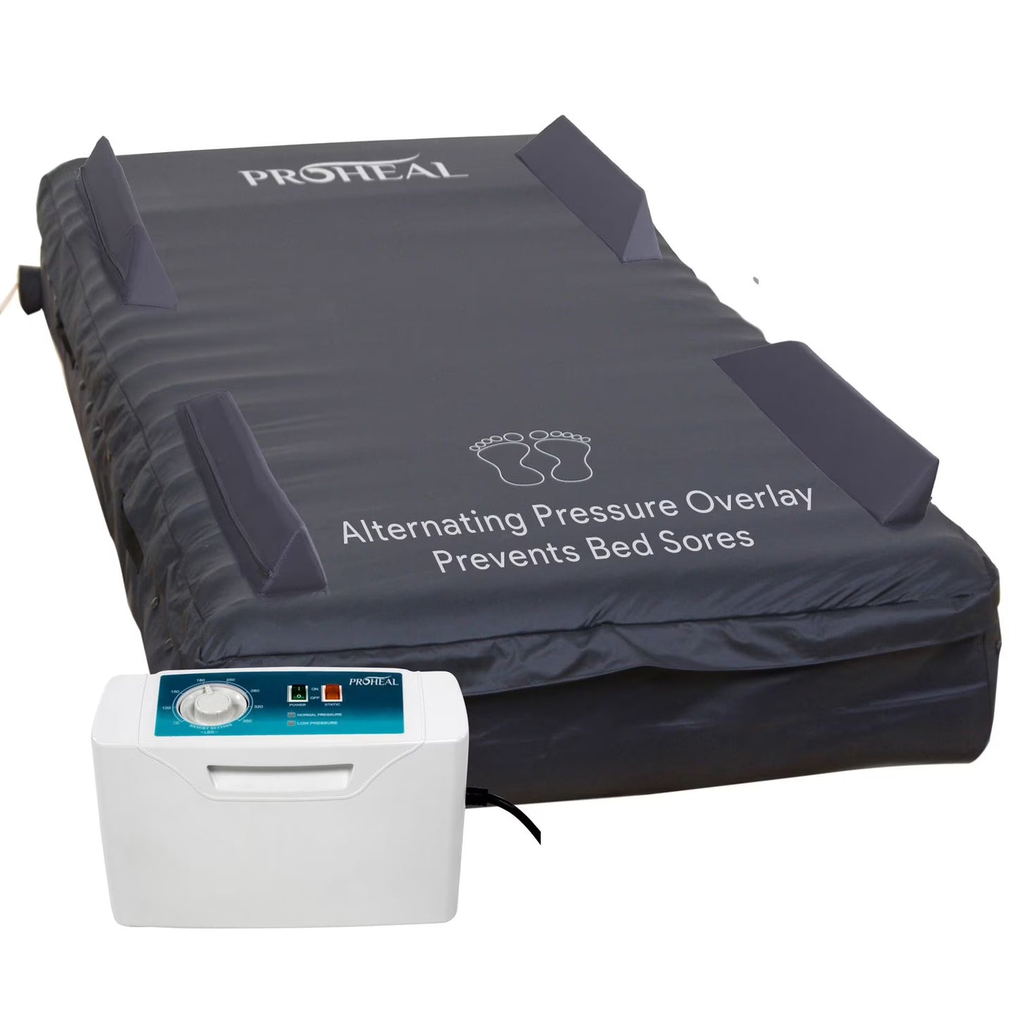 Proheal 5" Thick Alternating Pressure Bed Pad - Air Mattress Overlay with Pump - Bed Size 36° x 80° Thickness: variates