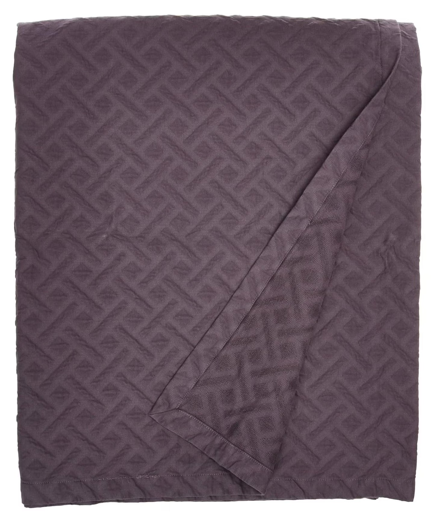 Matelasse Blanket Coverlet, Foliage Pattern, King, Light Grey