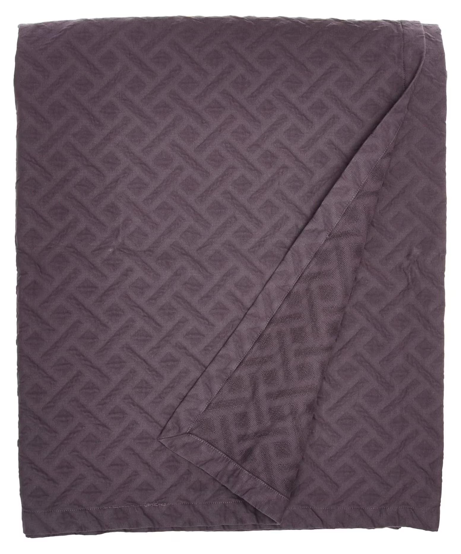 Matelasse Blanket Coverlet, Foliage Pattern, King, Light Grey