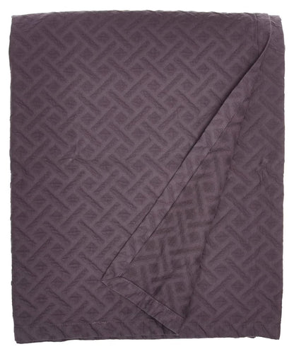 Matelasse Blanket Coverlet, Foliage Pattern, King, Light Grey