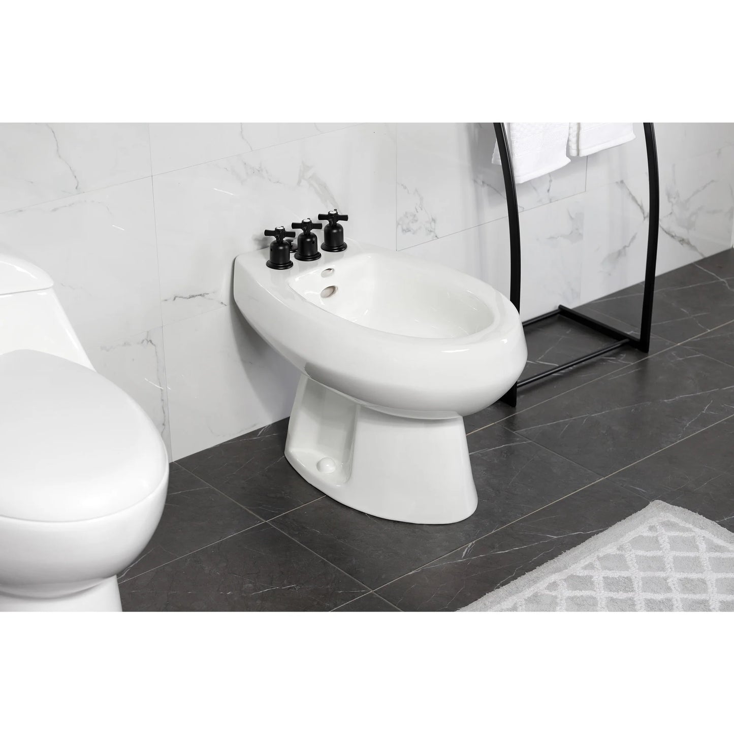 Kingston Brass KB6328ZX Millennium Three-Handle Bidet Faucet, Brushed Nickel