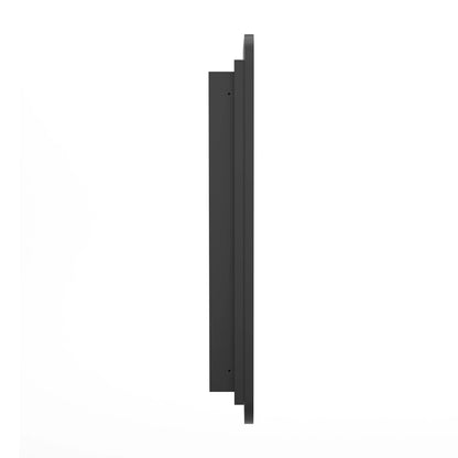 Merrick Lane 24" x 30" Reversible Bathroom Wall Medicine Cabinet with Rounded Rectangular Beveled Mirror and Black Metal Frame and Shelves