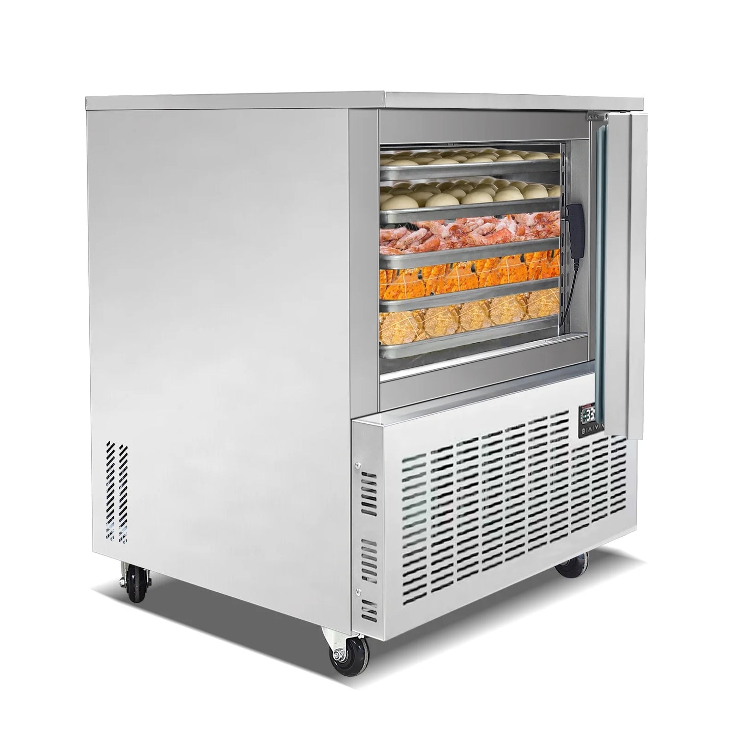 Kolice Commercial 5 Trays Blast Chiller & Freezer, Chest Freezer, Shock Freezer with Food Probe,Lowest temp: -40° F for Restaurant,Bakery,School,Hotel