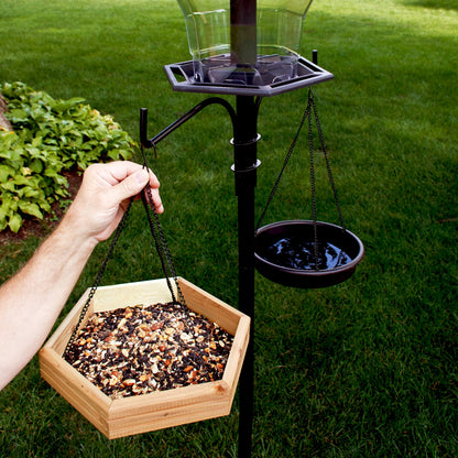 Pennington Red Cedar 2 in 1 Wild Bird Bath and Wild Bird Feeder, 4 lb. Capacity