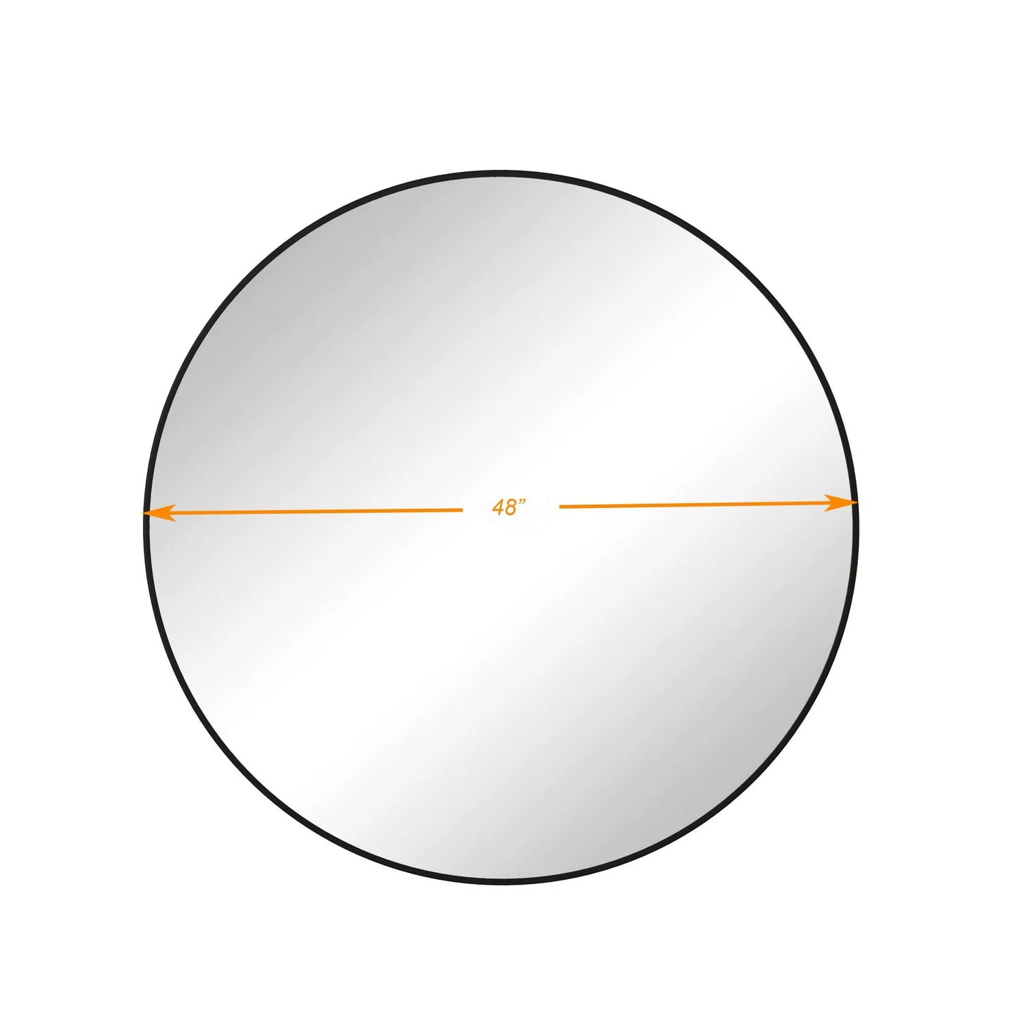 48" Round Mirror, Wall Circle Mirrors with Metal Framed, Circular Vanity Mirror Dressing Mirror for Bathroom, Living Room, Bedroom Wall Decor, Black