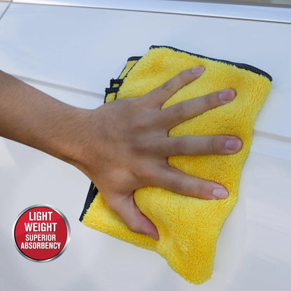 Auto Drive Coral Fleece Multi-Purpose Microfiber Towel, Cleaning, Detailing, 24 Pack, Blue & Yellow
