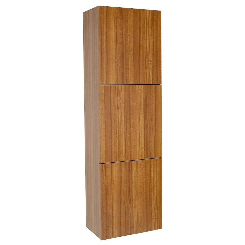 Fresca White Bathroom Linen Side Cabinet w/3 Large Storage Areas