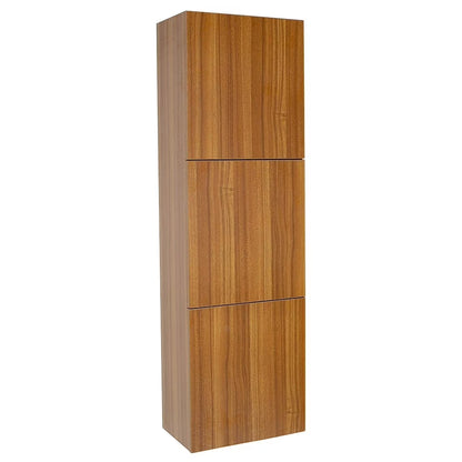 Fresca White Bathroom Linen Side Cabinet w/3 Large Storage Areas
