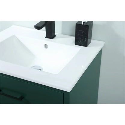 Elegant Decor Boise 24" Solid Wood and MDF Bathroom Vanity in Blue