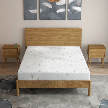 6 inch Twin Size Memory Foam Mattress , Medium Firmness Made in USA, with Green Tea Cooling Gel , Supportive & Pressure Relief Bed Mattress,Bamboo Knit cover