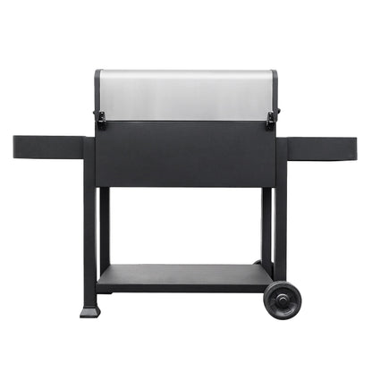 32-inch Smart Charcoal Grill with Bluetooth Meat Thermometer, LCD Display, and Temperature Probes, Stainless Steel/Black