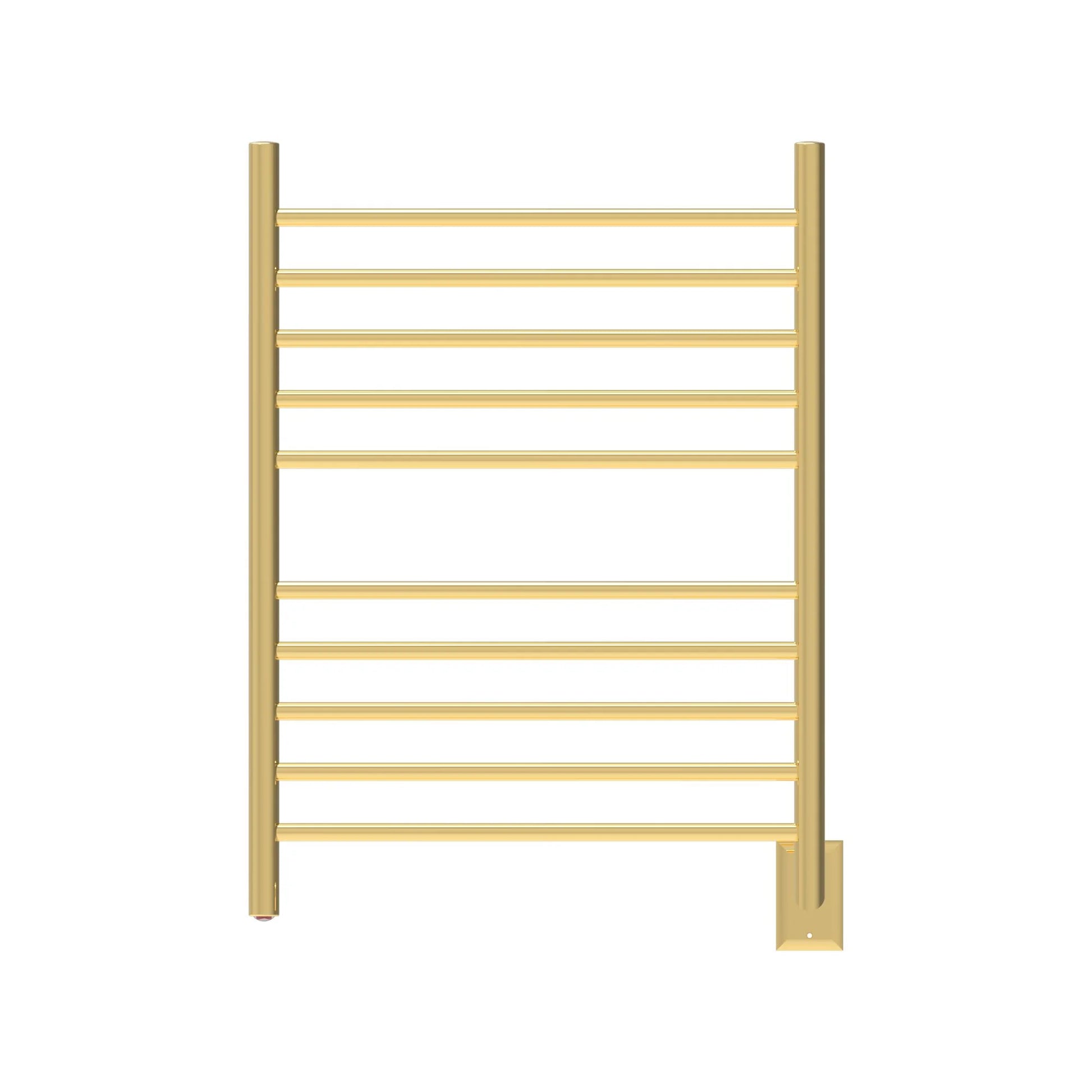 Amba Products 33.5" Gold Hardwired Straight 10 Polished Bar Towel Warmer