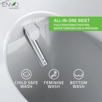 TL-AZEB105B Dive Smart Electric Bidet Toilet Seat with Remote Control, Heated Seat in White