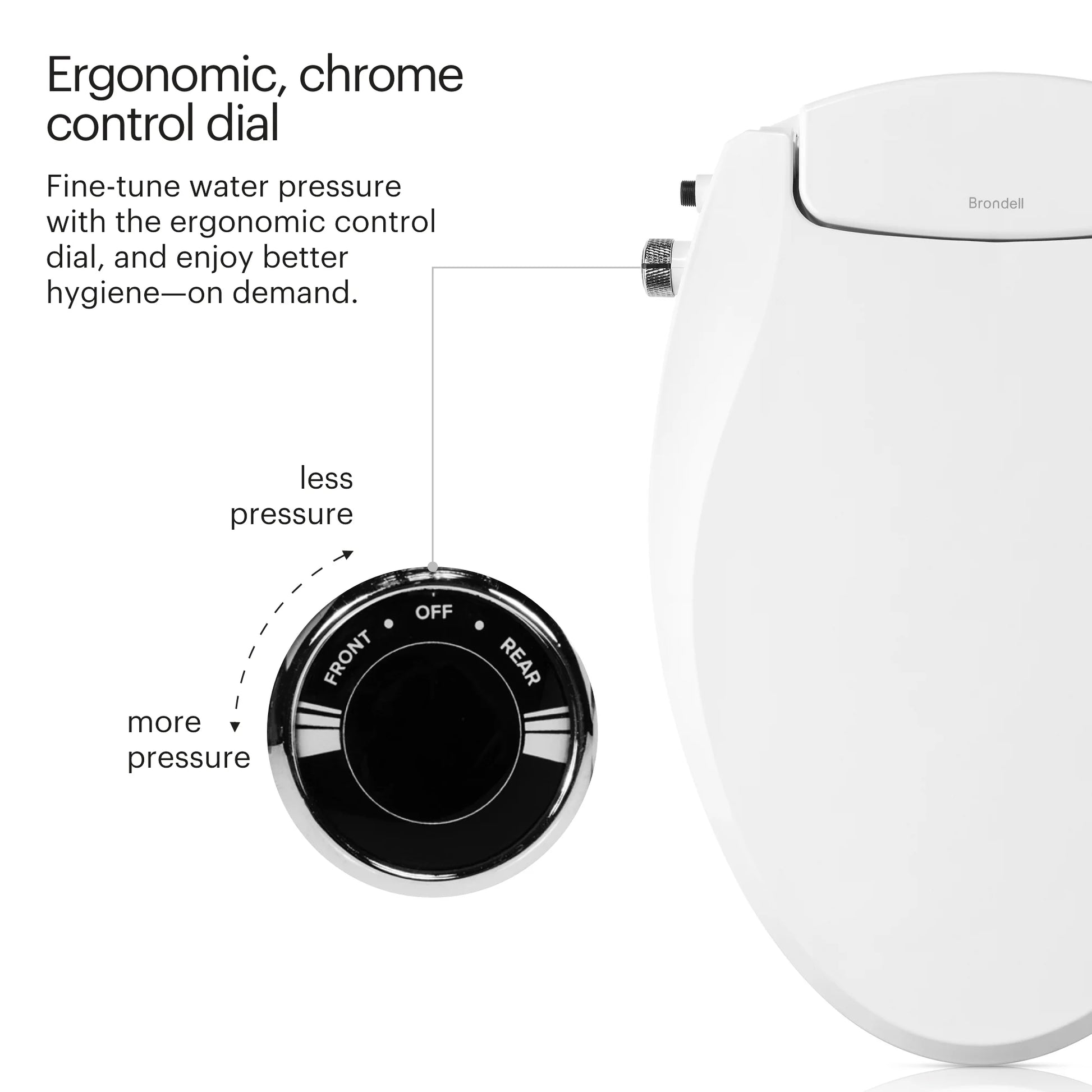 Brondell Bidet Toilet Seat Non-Electric Ecoseat, Fits Elongated Toilets, White - Dual Nozzle System, Ambient Water Temperature - Easy Installation, Elongated Size