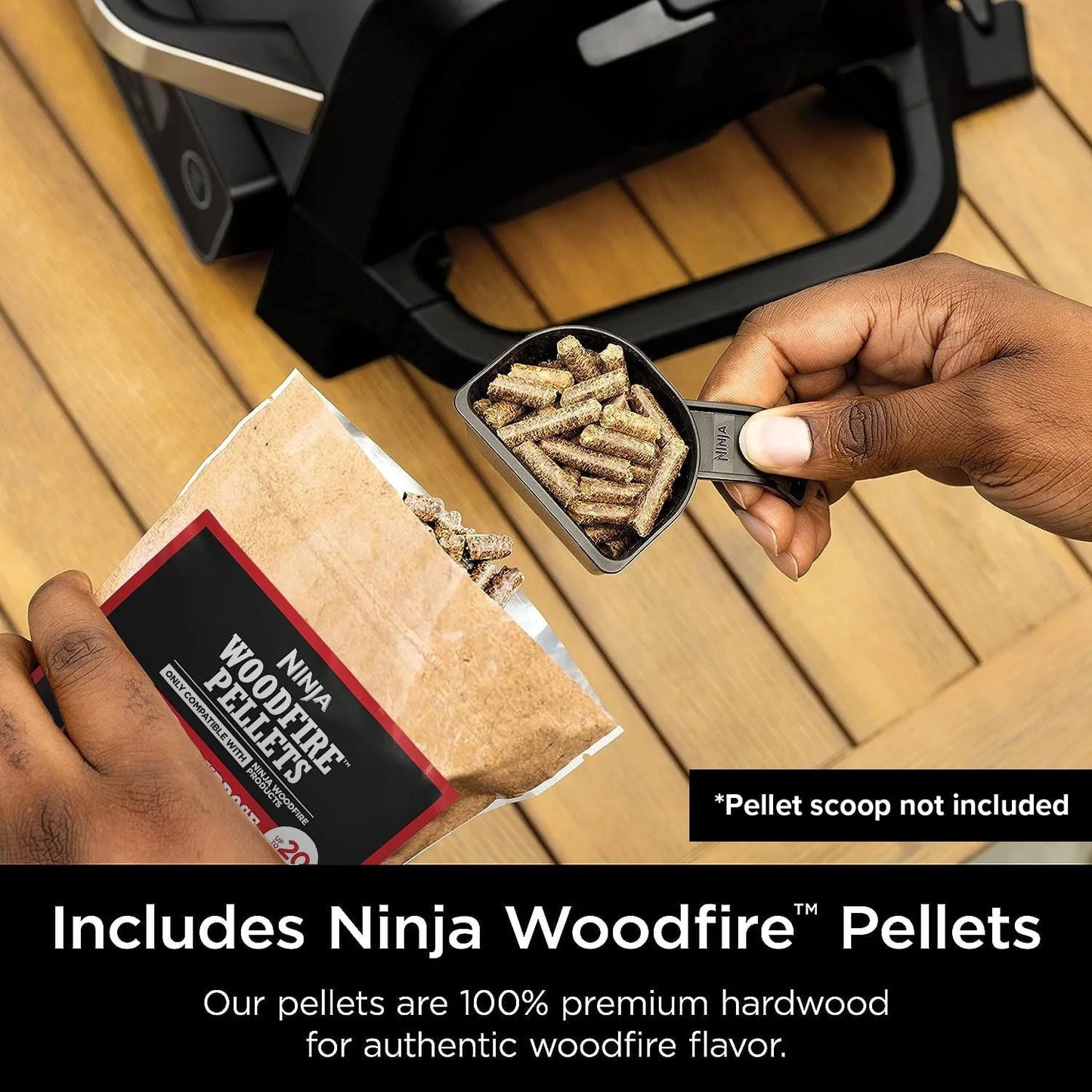 Restored Ninja OG751BRN Woodfire Pro Outdoor Grill and Smoker with Temperature Probe (Refurbished)