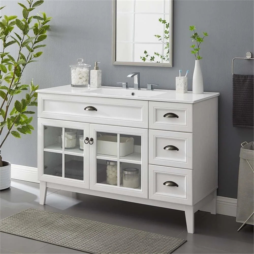 Modway Isle 48" Bathroom Vanity Cabinet in White White