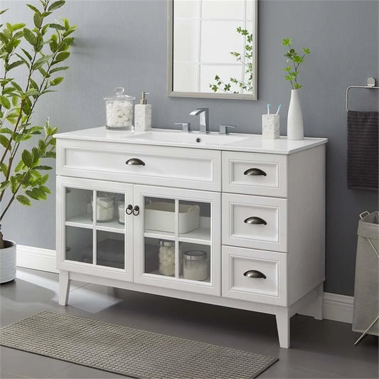 Modway Isle 48" Bathroom Vanity Cabinet in White White