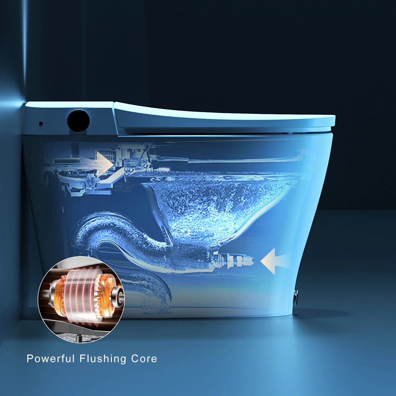 HOROW Luxury Smart Toilet, with Bidet Built-in, Automatic, Auto Open/close Lid, Heated Bidet Seat