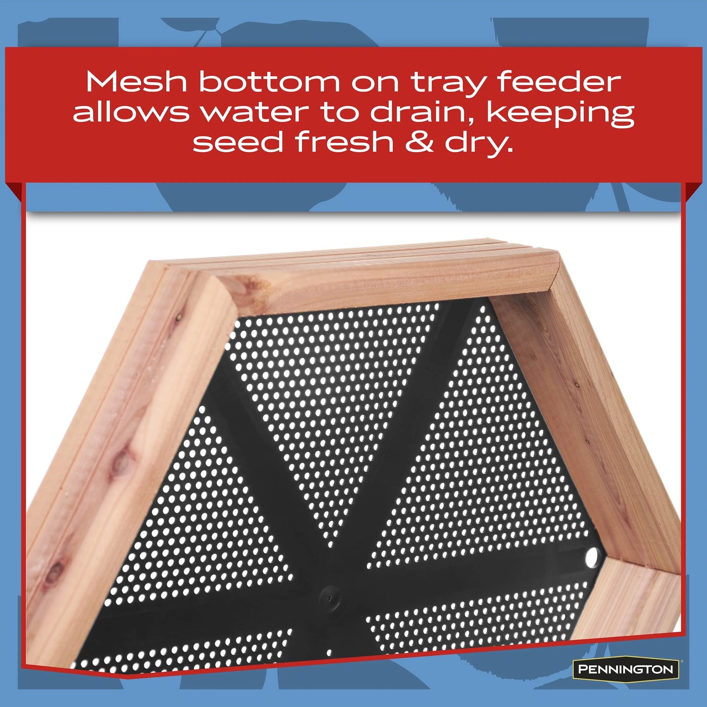 Pennington Red Cedar 2 in 1 Wild Bird Bath and Wild Bird Feeder, 4 lb. Capacity