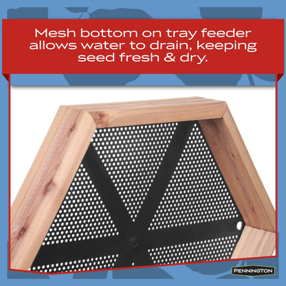Pennington Red Cedar 2 in 1 Wild Bird Bath and Wild Bird Feeder, 4 lb. Capacity