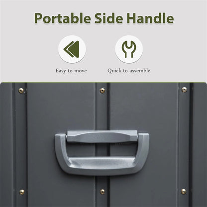 100 Gallon Outdoor Storage Deck Box Waterproof, Large Patio Poolside Storage Bin for Outside Cushions, Throw Pillows, Garden Tools (Dark Gray)