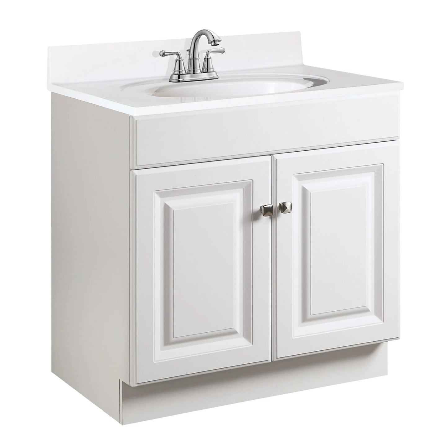 Design House Solid Wood Wyndham 24" Ready to Assemble 2-Door Bath Vanity Cabinet, White