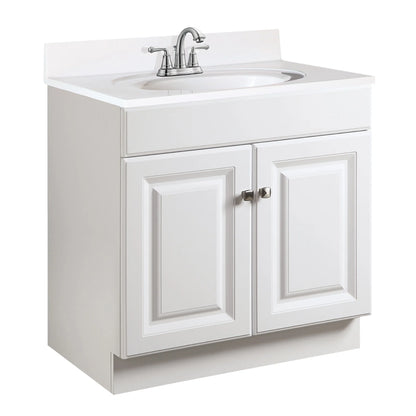 Design House Solid Wood Wyndham 24" Ready to Assemble 2-Door Bath Vanity Cabinet, White