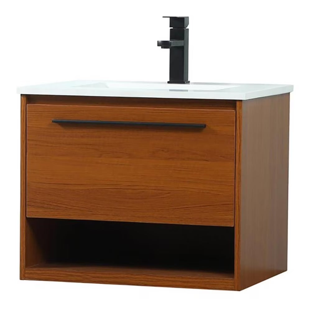 24 inch single bathroom vanity in concrete grey